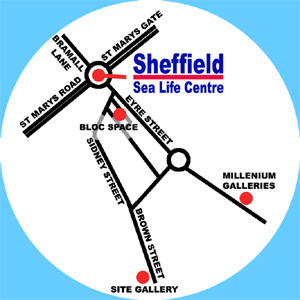 Map to Sheffield Sea Life Centre