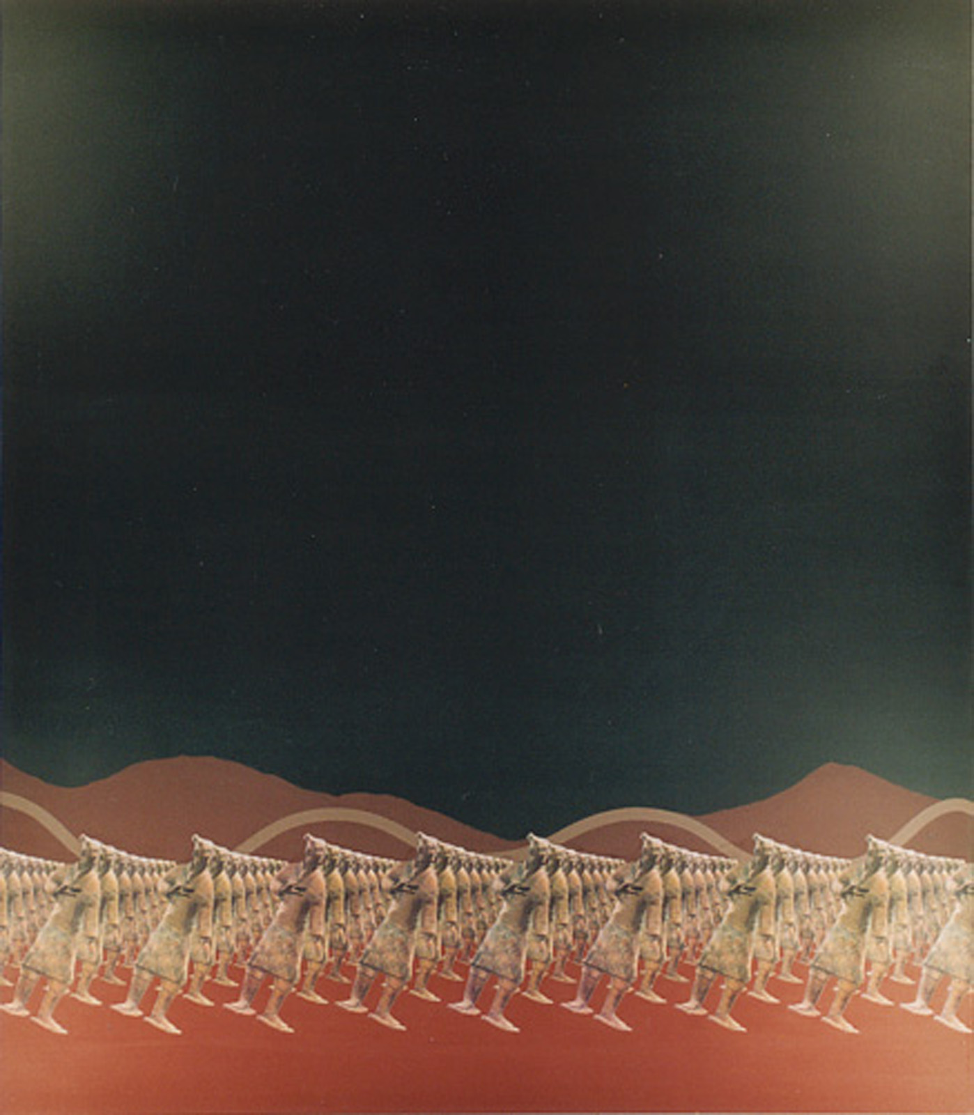 A painting of the Terracotta Warriors on shaky ground