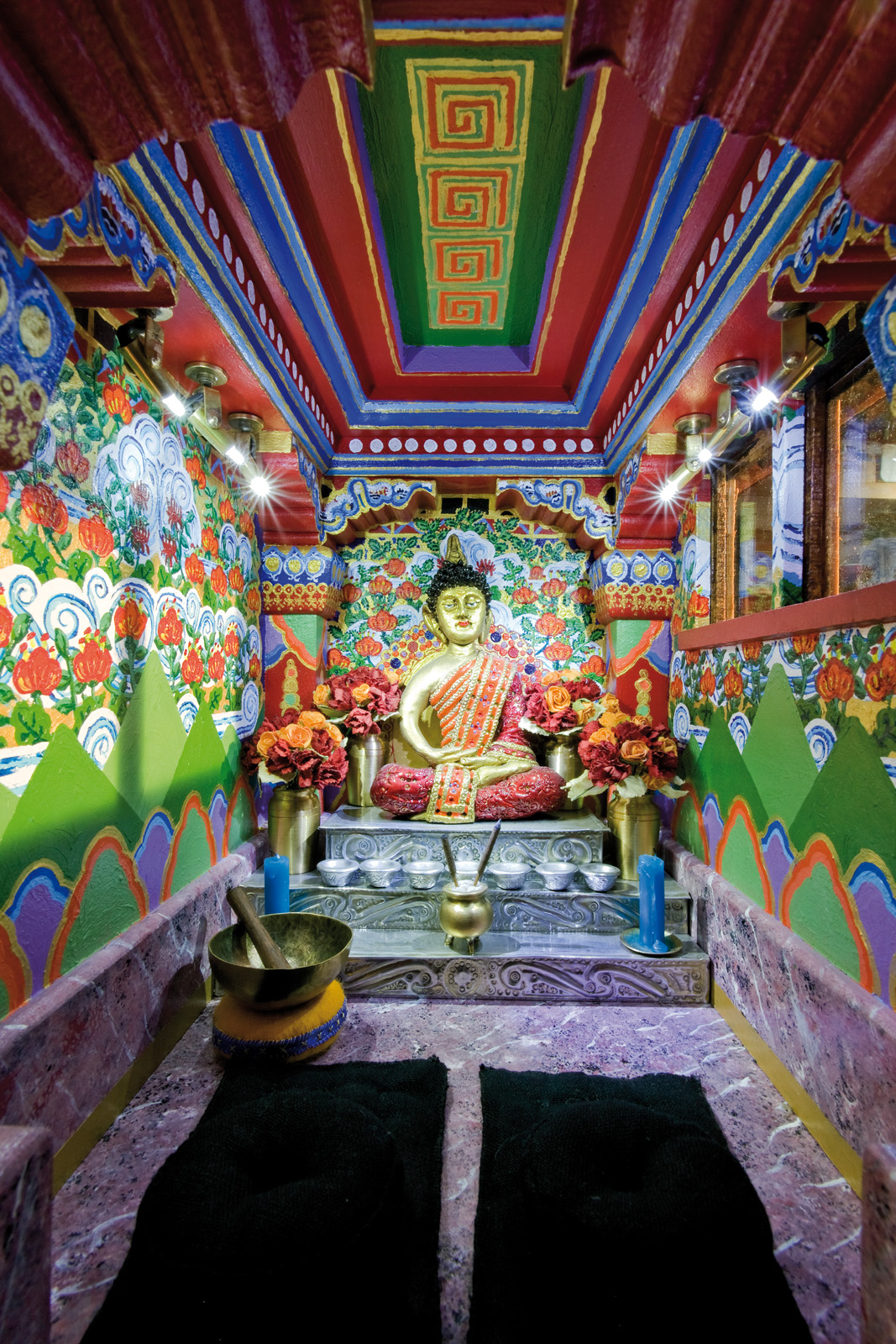 Interior view of the Buddhist shed from Deities At The Bottom Of The Garden