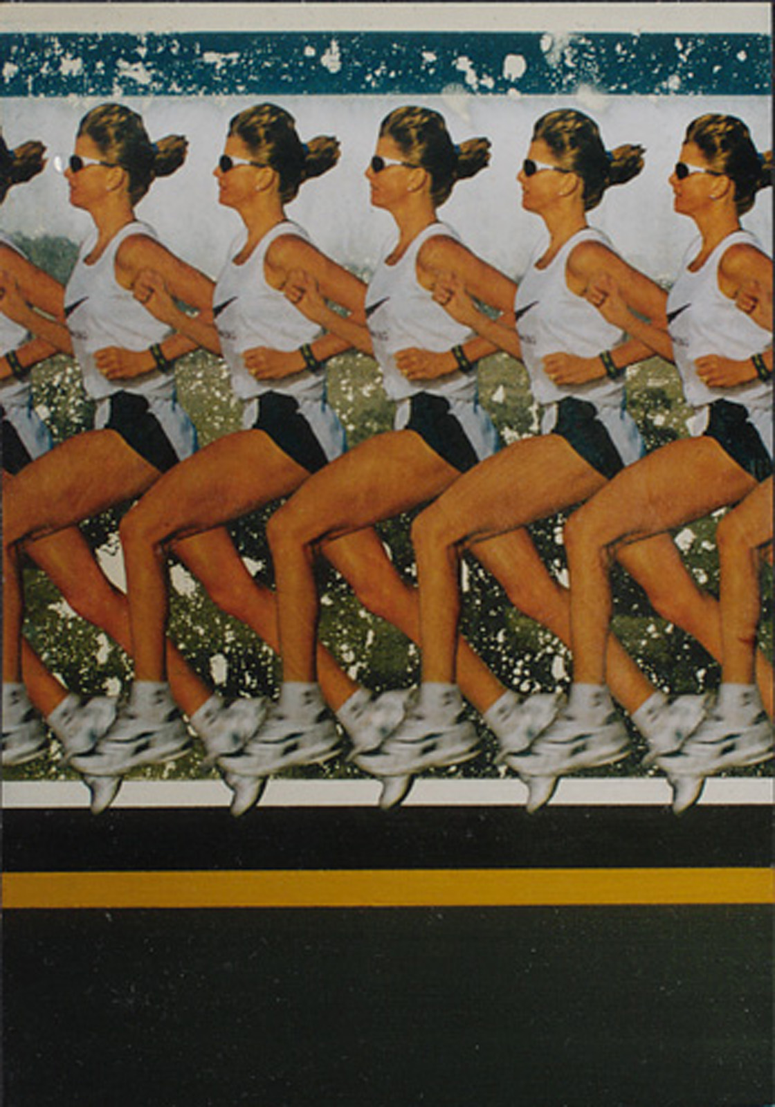 A painting of joggers