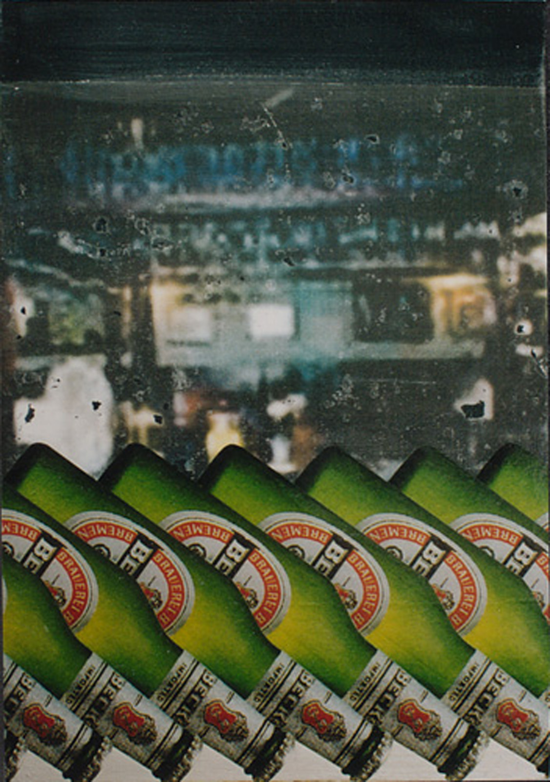 A painting of bottles of beer