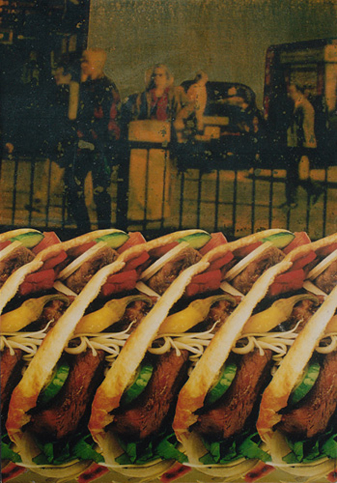 A painting of kebabs