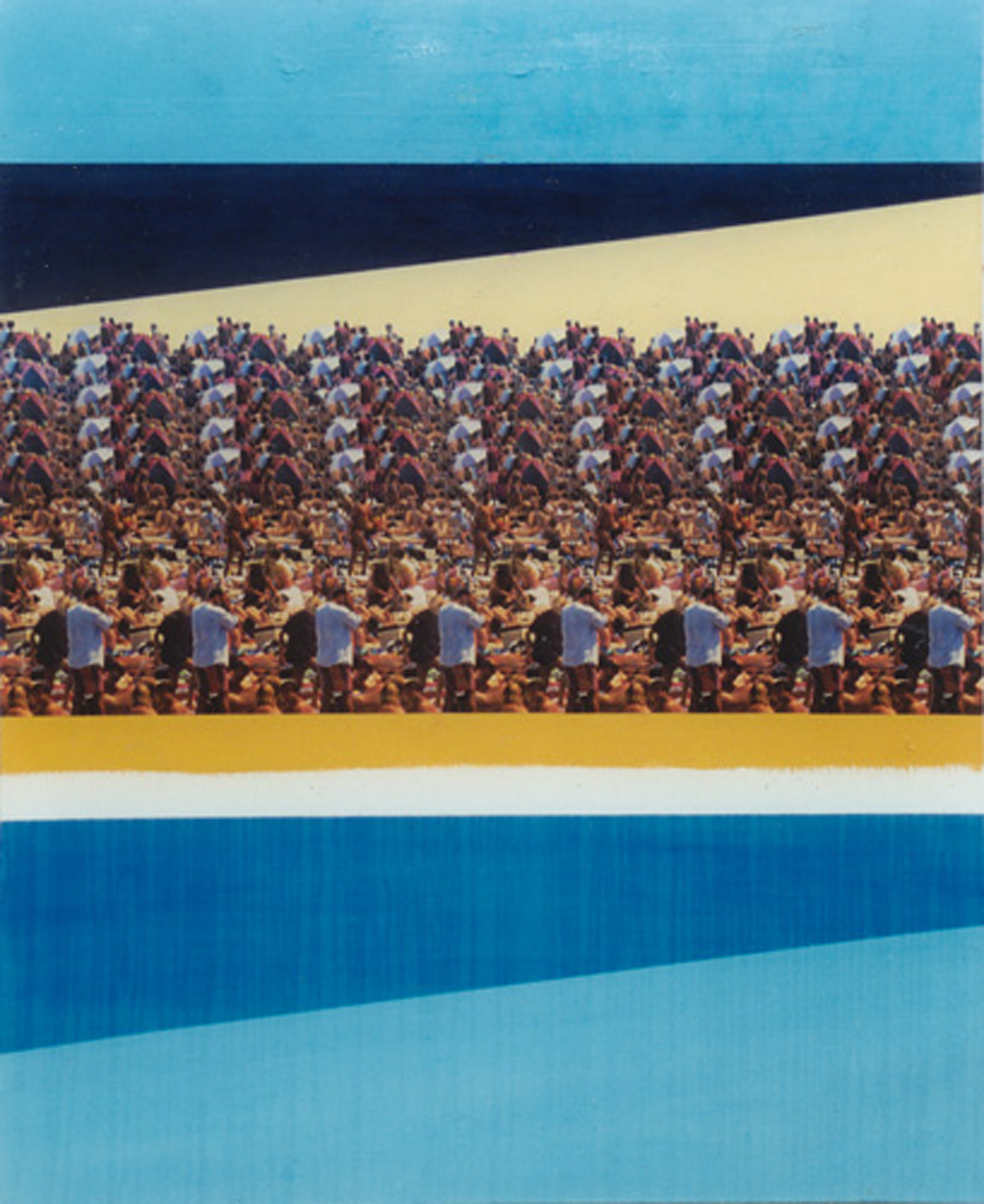 A painting of sunbathers from the One series