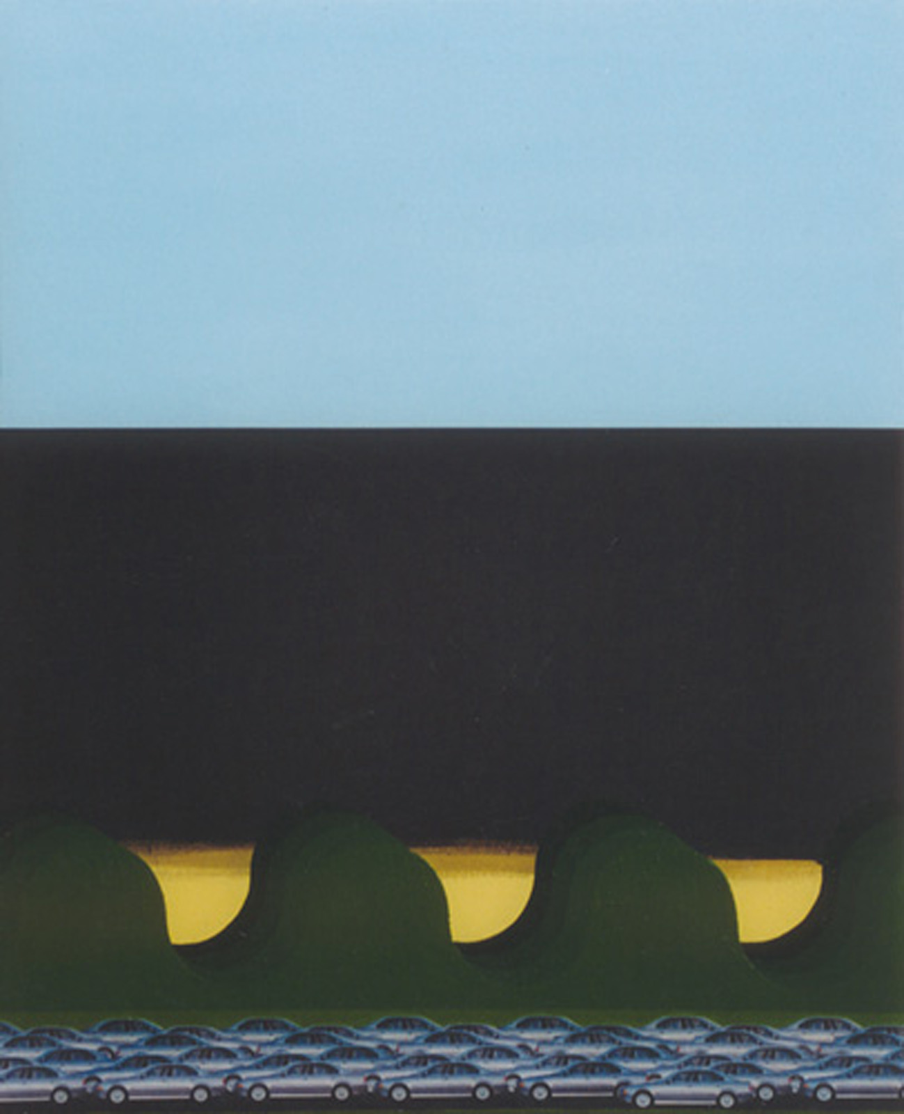 A painting of a traffic jam from the One series