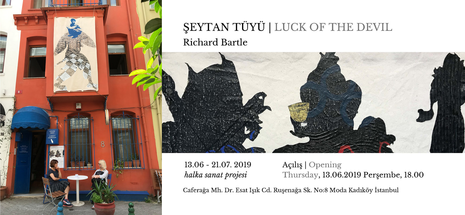 Flyer for the Şeytan Tüyü exhibition by Richard Bartle at Halka Sanat Projesi, Istanbul