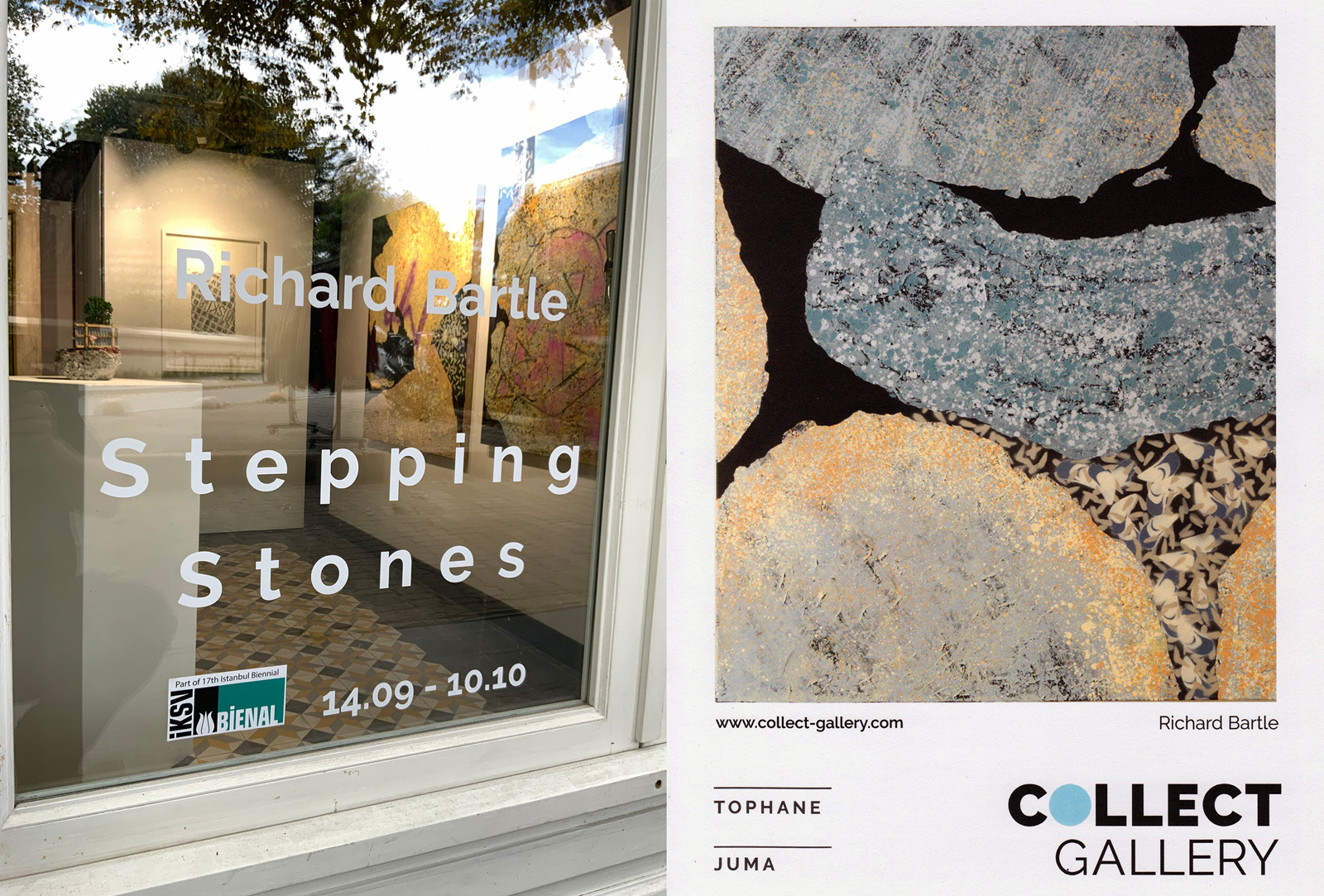 Exhibition flyer for Steppingstones by Richard Bartle at Collect Gallery, Istanbul