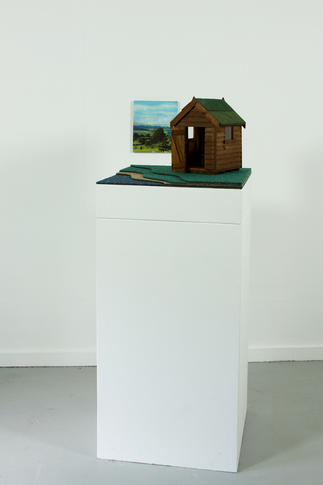 Big Science, Little Shed by Richard Bartle shown on a plinth