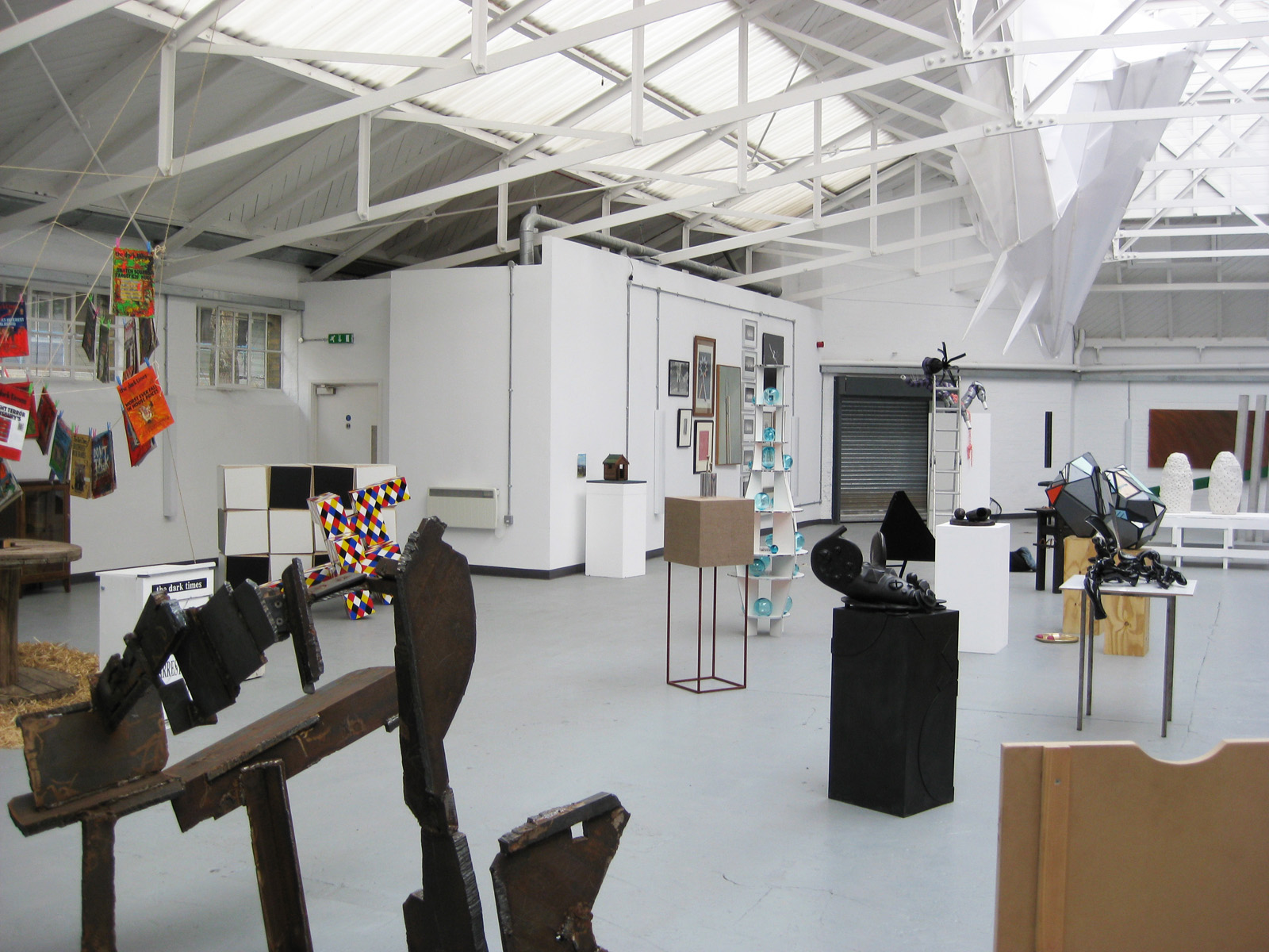 Installation view of V22: The Sculpture Show at The Biscuit Factory, Bermondsey, London