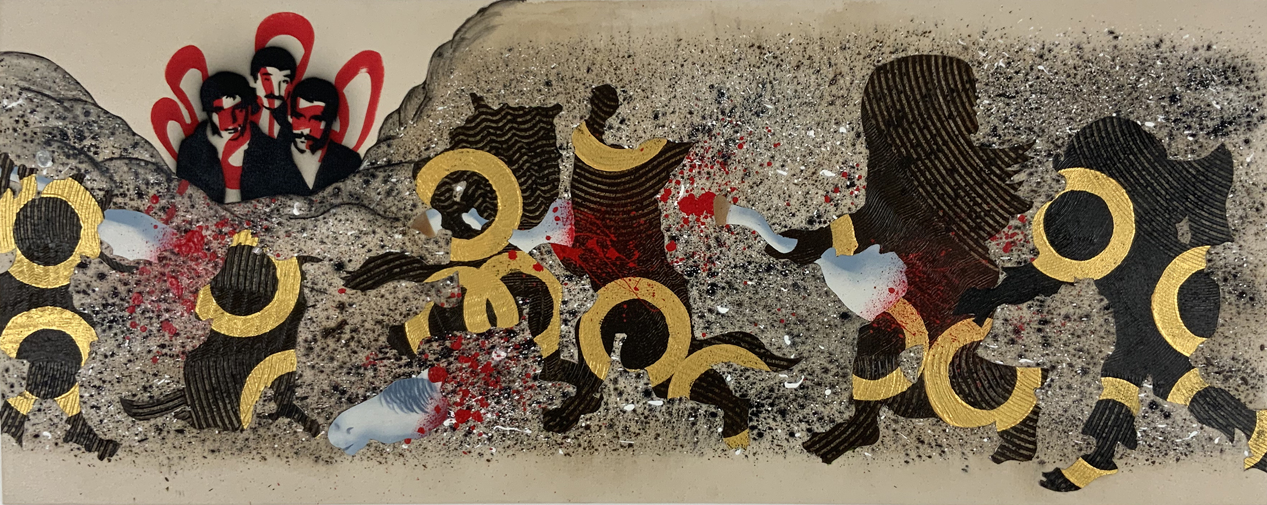 A painting of demons slaughtering a horse from The Black Pen Project