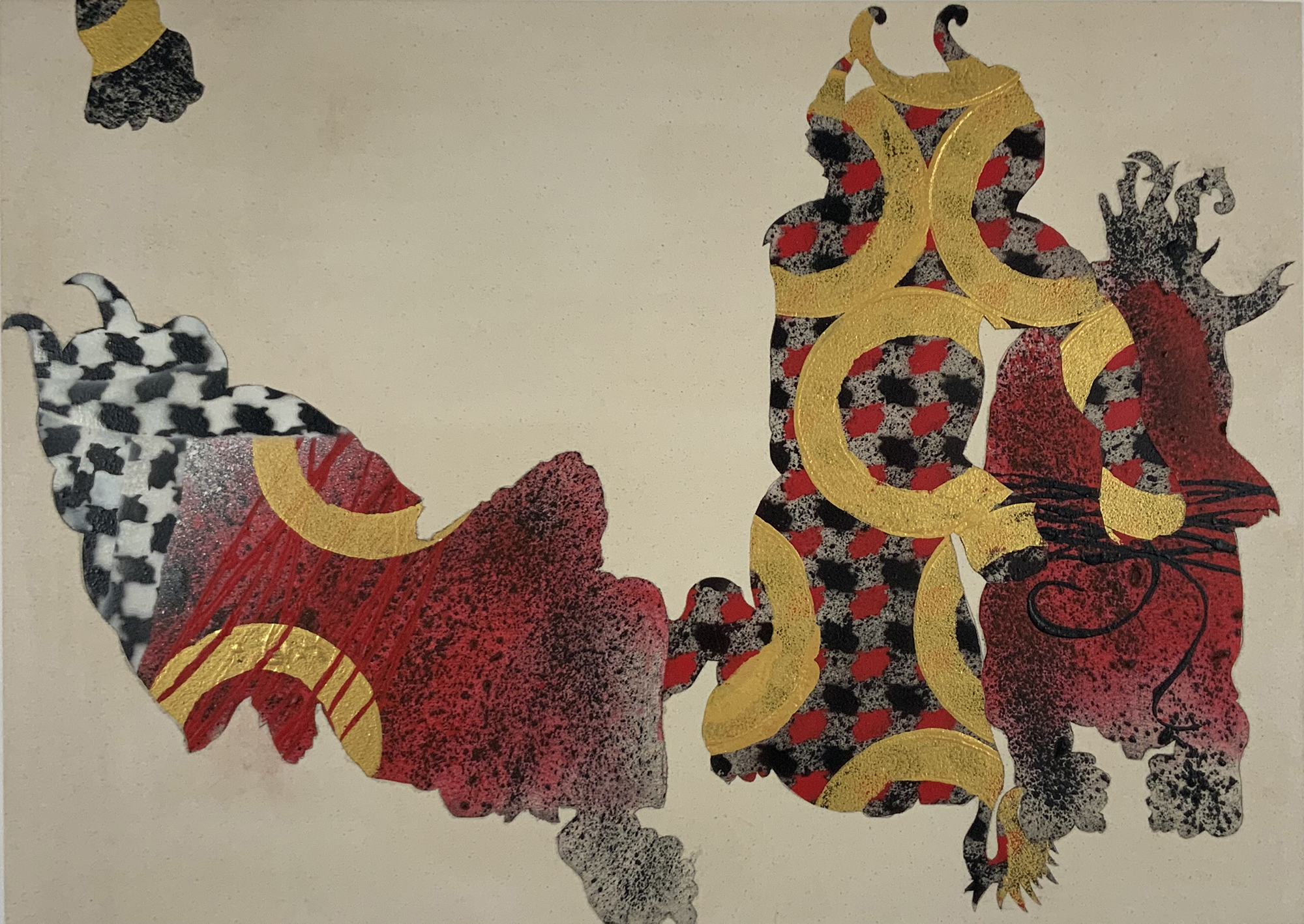 A painting of demons tied up from The Black Pen Project