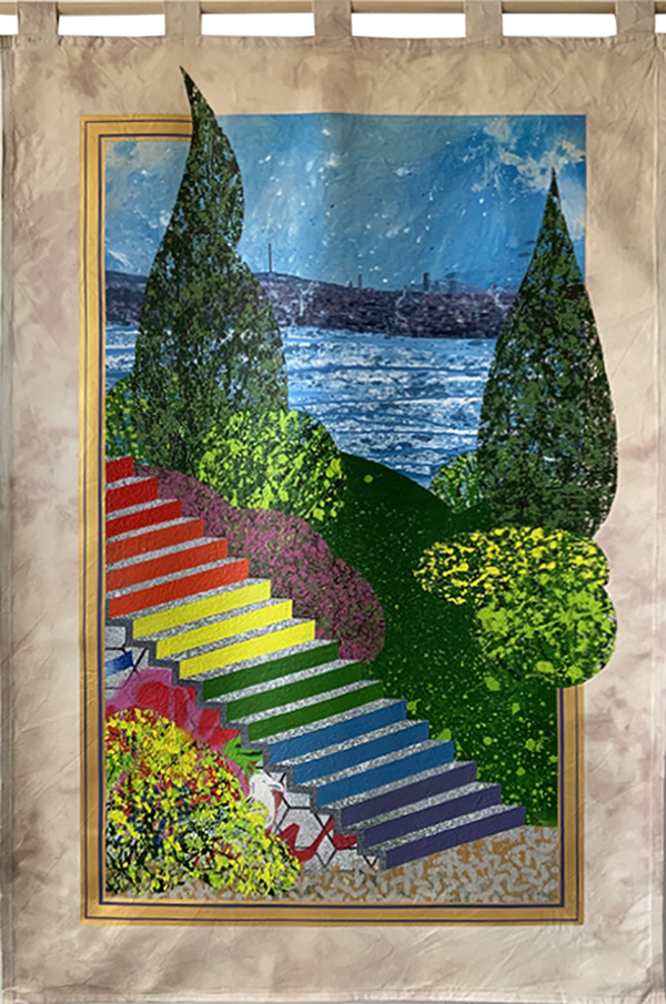 A painting of the steps at Batarya Street, Istanbul, from The Book of Streets