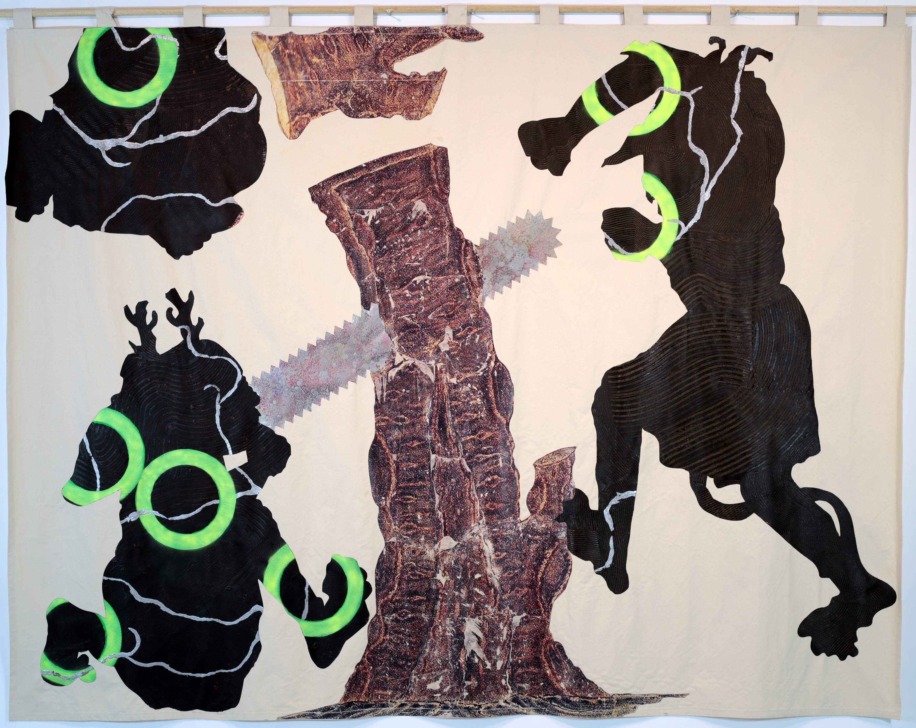 A painting of demons cutting a tree from Nomadic Tales