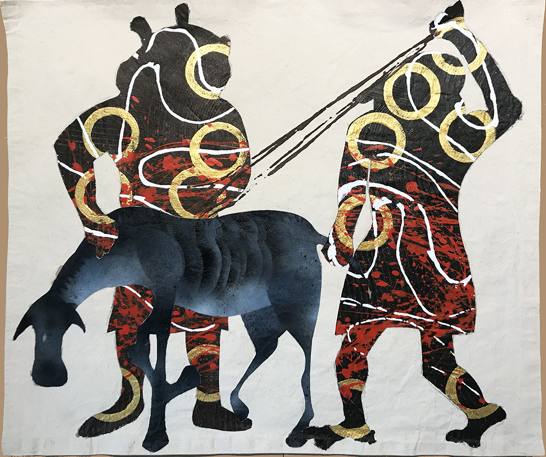 A painting of demons leading a sick donkey from Şeytan Tüyü