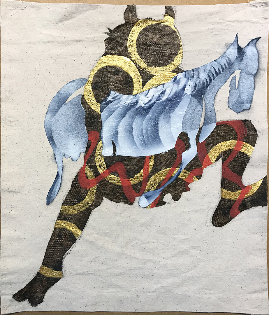 A painting of demons stealing a horse from Şeytan Tüyü