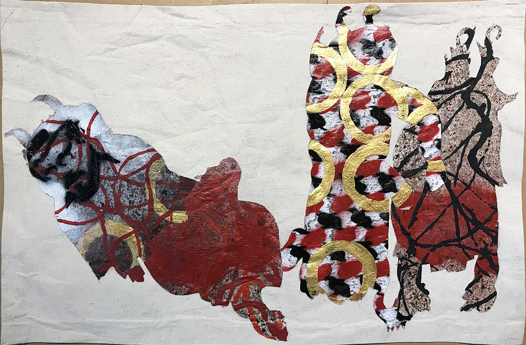 A painting of demons tied up from Şeytan Tüyü