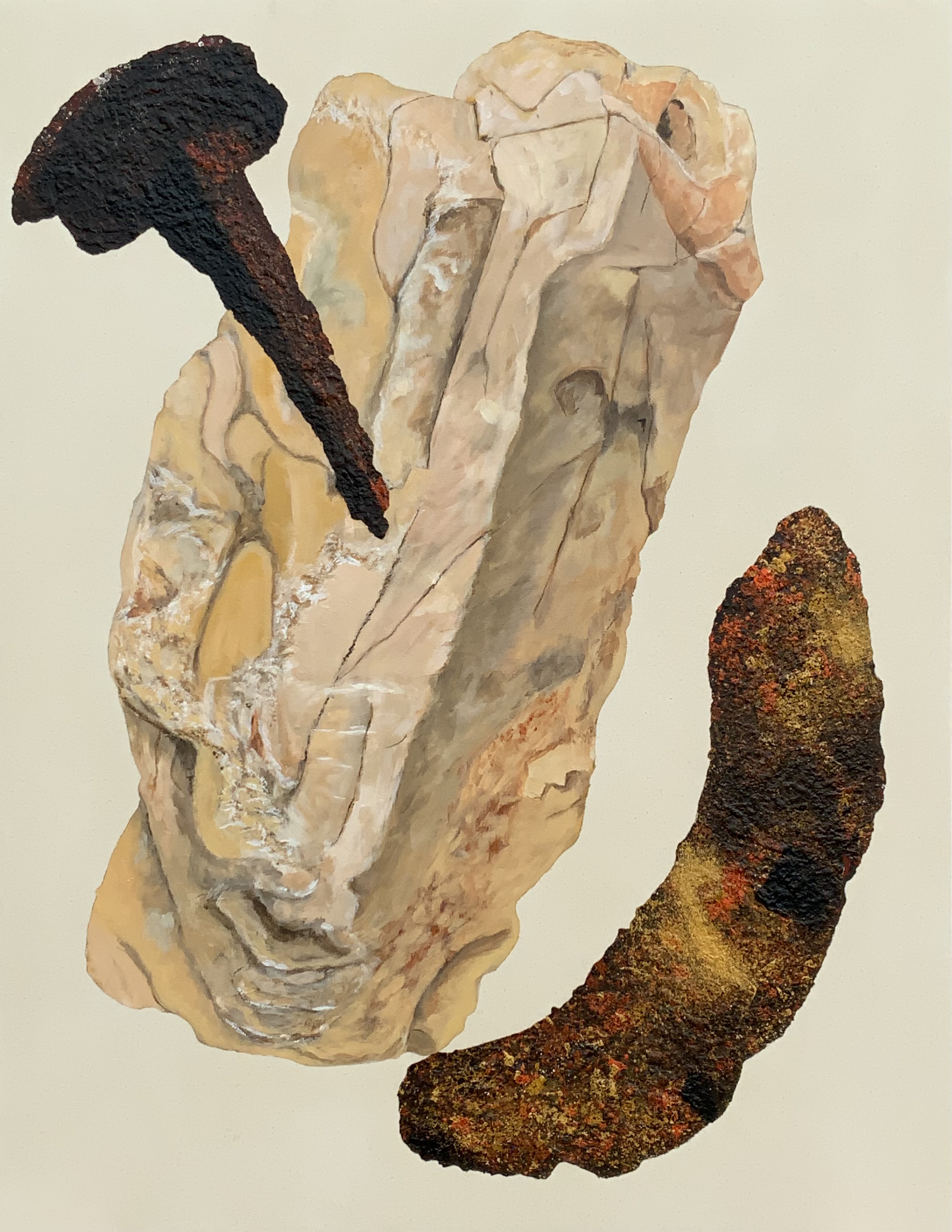Painting of a piece of flint from the series Brick & Stone, Iron & Bronze