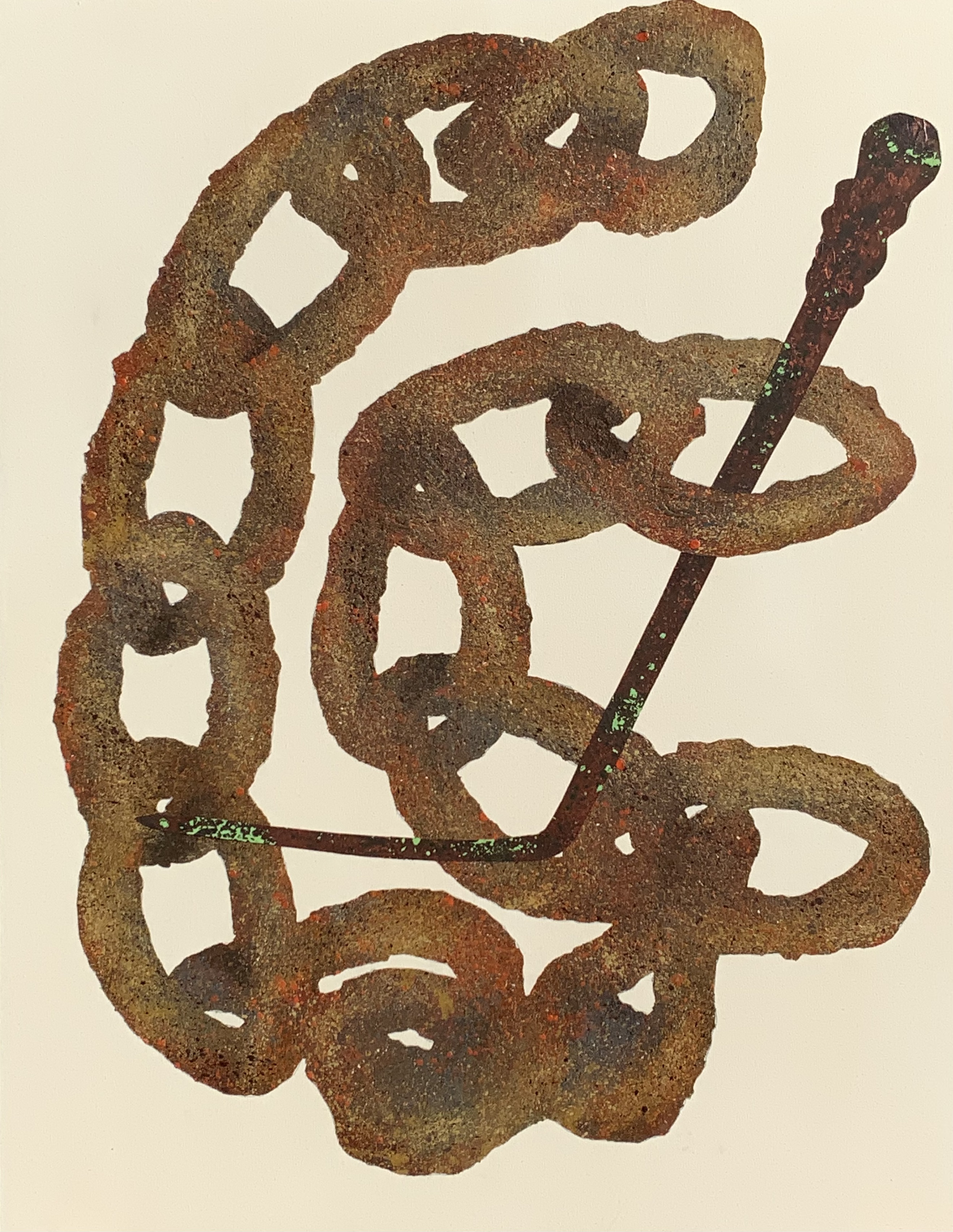 Painting of a bronze age pin from Brick & Stone, Iron & Bronze